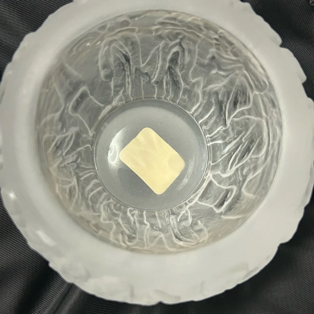 Medici Cristalleria Italy Frosted Art Glass Bowl – Lalique-Inspired Nymph Design